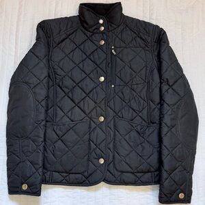 Lauren Ralph Lauren Quilted Black + Gold Buttons Jacket Sz Small